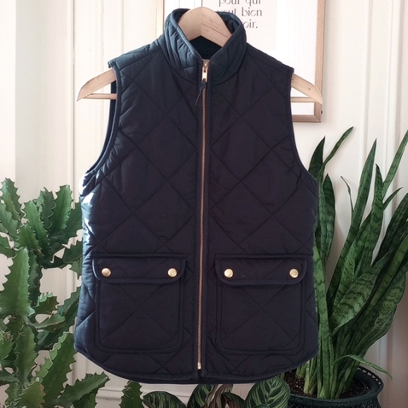 J. Crew Factory Dark Blue Quilted Vest - Picture 7 of 7